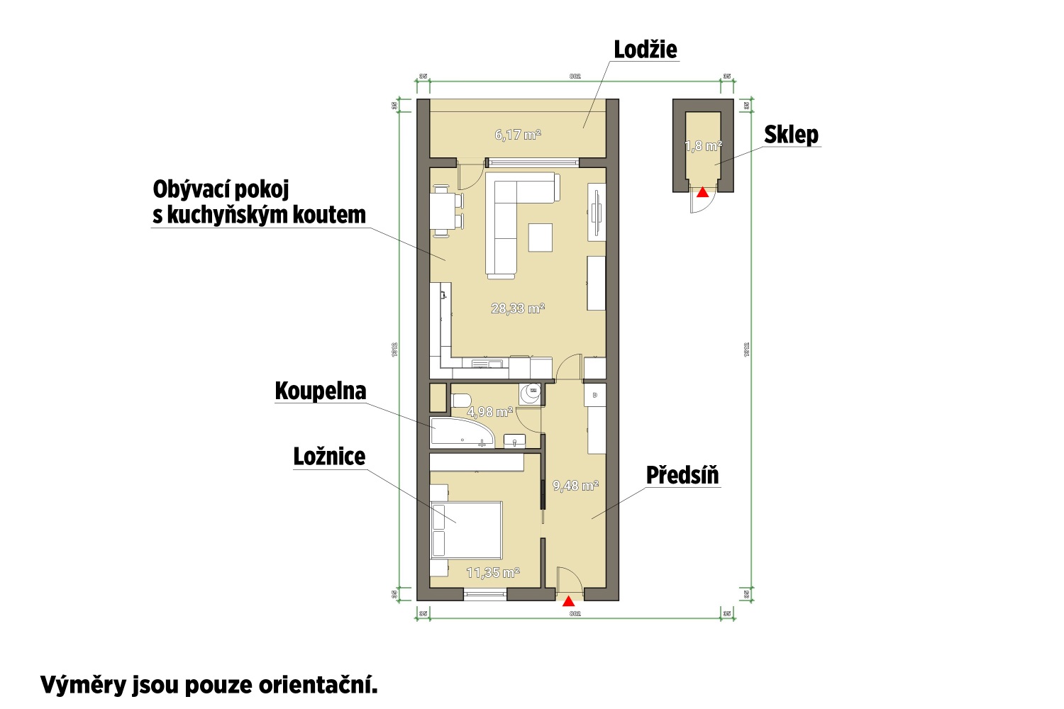 Prodej bytu 2+kk, 56 m²,Dobřany, ul. Loudů + parkovací stání